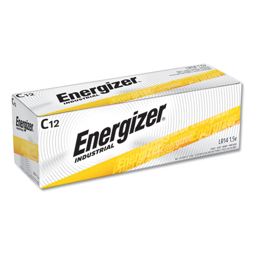 Energizer® Industrial Alkaline C Batteries, 1.5 V, 12/Box