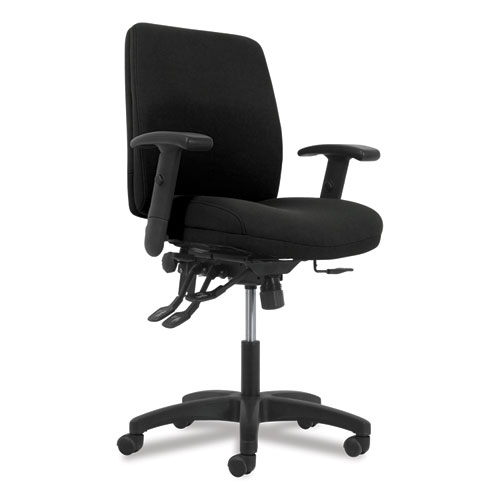NETWORK MID-BACK TASK CHAIR, SUPPORTS UP TO 250 LBS., BLACK SEAT/BLACK BACK, BLACK BASE
