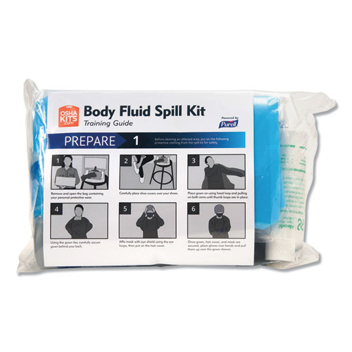 Body Fluid Spill Kit, Refill, 8.5 x 11.3 x 4.5, 2 Refills/Carton