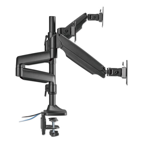 Image of Alera® Adaptivergo Triple Arm With Usb For 32" Monitors, 360 Deg Rotation, +90/-90 Deg Tilt, 90 Deg Pan, Black, Supports 15.4 Lb