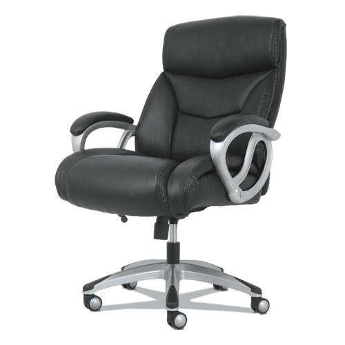 Image of 3-Forty-One Big and Tall Chair, Supports Up to 400 lb, 19" to 22" Seat Height, Black Seat/Back, Chrome Base