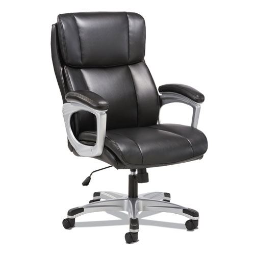 Image of 3-Fifteen Executive High-Back Chair, Supports Up to 225 lb, 20" to 24.8" Seat Height, Black Seat/Back, Chrome Base