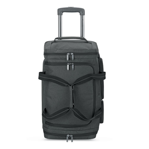 Image of Solo Leroy Rolling Duffel, Fits Devices Up To 15.6", Polyester, 12 X 10.5 X 10.5, Gray