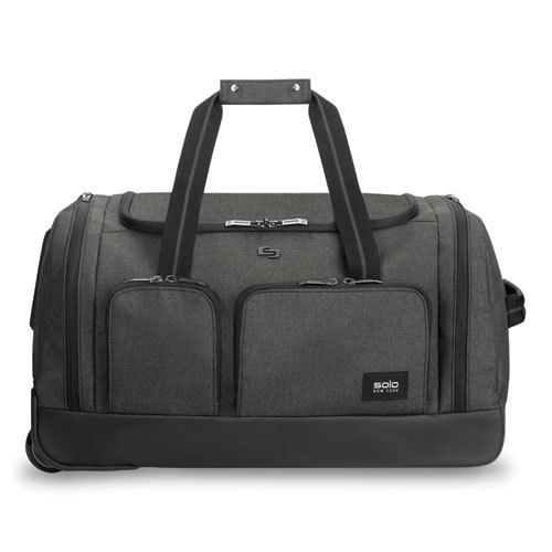 Solo Leroy Rolling Duffel, Polyester, 12 x 10 1/2 x 10 1/2, Gray