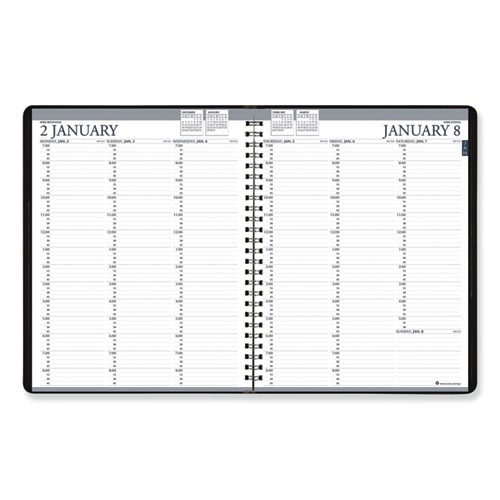 Recycled Professional Weekly Planner, 15-Min Appointments, 11 x 8 1/2, Black, 2020 | by Plexsupply