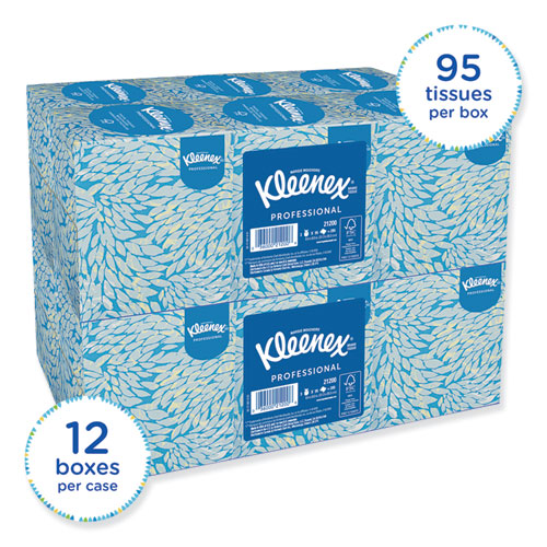 Boutique White Facial Tissue, 2-Ply, Pop-Up Box, 95 Sheets/Box, 3 Boxes/Pack | by Plexsupply