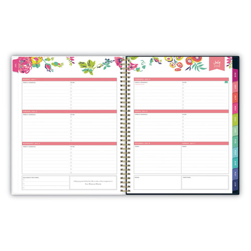 Day Designer Academic Year CYO Weekly/Monthly Planner, 11 x 8.5, Navy/Floral, 2022-2023