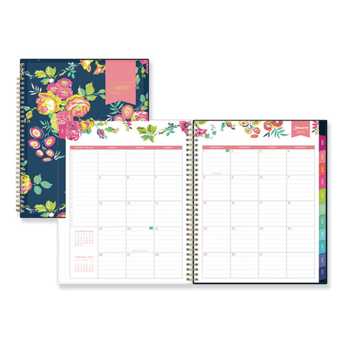 Blue Sky® Day Designer CYO Weekly/Monthly Planner, 11 x 8.5, Navy/Floral, 2022