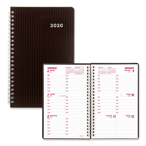 Brownline® DuraFlex Weekly Planner, 8 x 5, Black, 2022