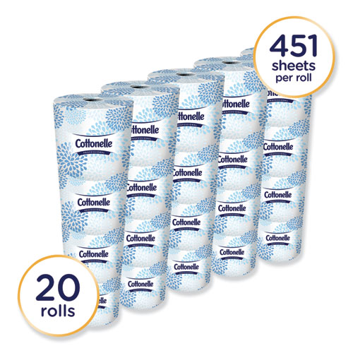 Two-Ply Bathroom Tissue,Septic Safe, White, 451 Sheets/Roll, 20 Rolls/Carton