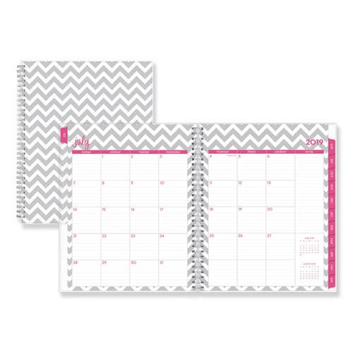DABNEY LEE OLLIE ACADEMIC WEEKLY/MONTHLY PLANNER, GRAY CHEVRON, 8.5 X 11, 2020-2021