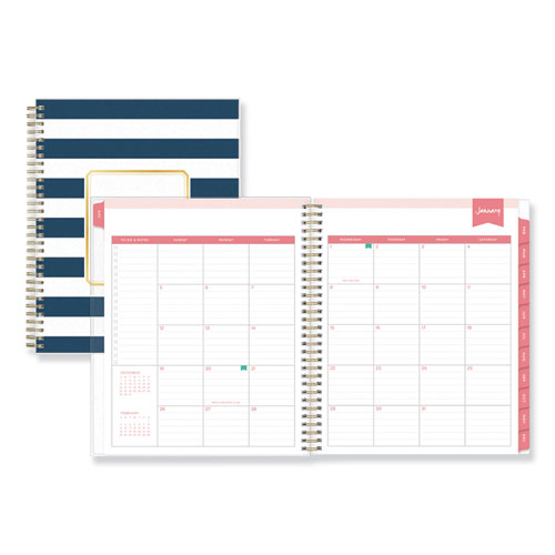 Blue Sky® Day Designer Daily/Monthly Planner, 10 x 8, Navy/White, 2022