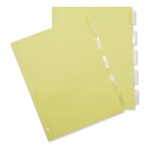 Image of Insertable Tab Index, 5-Tab, 11 x 8.5, Buff, Clear Tabs, 24 Sets