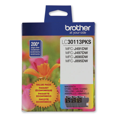 Image of Brother Lc3011 Ink, 200 Page-Yield, Cyan/Magenta/Yellow