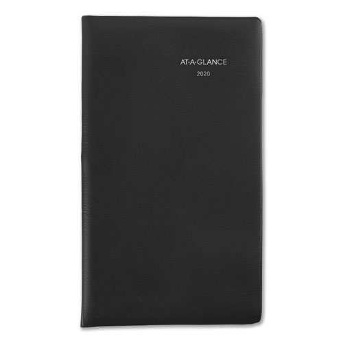 Pocket-Sized Monthly Planner, 6 1/16 x 3 5/8, Black, 2020 | by Plexsupply