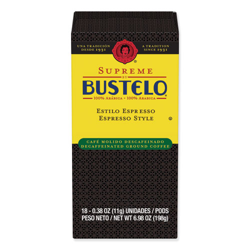 ESPRESSO STYLE DECAF COFFEE PODS, 18/BOX, 6 BOXES/CARTON