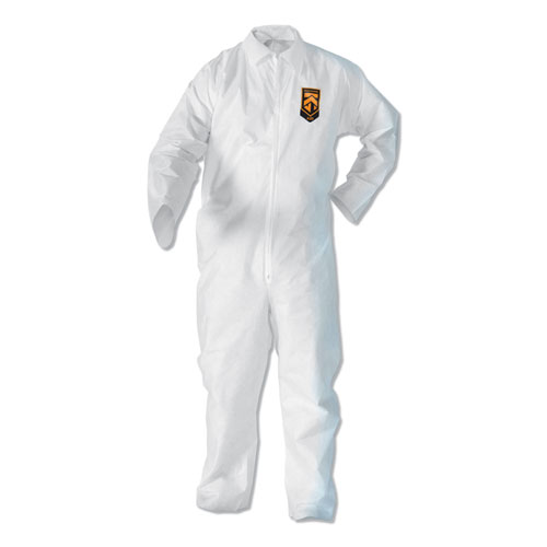 KleenGuard™ A30 Elastic Back and Cuff Hooded Coveralls, 3X-Large, White, 21/Carton
