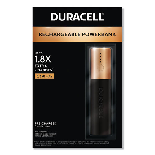 Rechargeable 3,350 mAh Powerbank, 1 Day Portable Charger DURDMLIONPB1