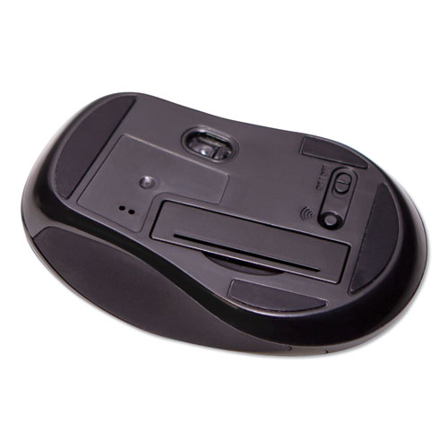 Image of Mid-Size Wireless Optical Mouse with Micro USB, 2.4 GHz Frequency/32 ft Wireless Range, Right Hand Use, Black