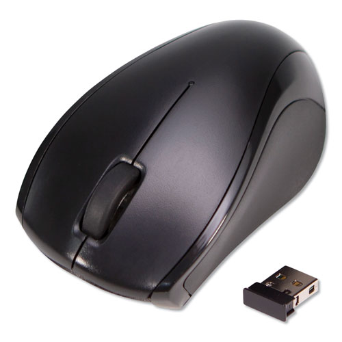 Compact Travel Mouse, 2.4 GHz Frequency/26 ft Wireless Range, Left/Right Hand Use, Black