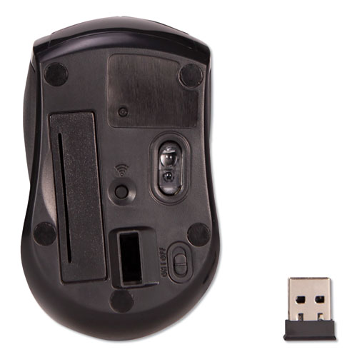 Compact Travel Mouse, 2.4 GHz Frequency/26 ft Wireless Range, Left/Right Hand Use, Black