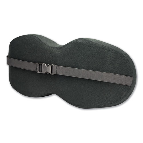 LUMBAR SUPPORT MEMORY FOAM BACKREST, 13.5 X 3.46 X 6.34, BLACK