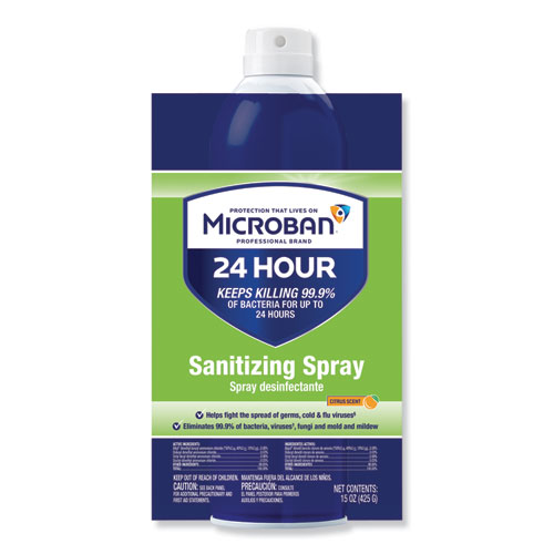 Image of 24-Hour Disinfectant Sanitizing Spray, Citrus, 15 oz Aerosol Spray