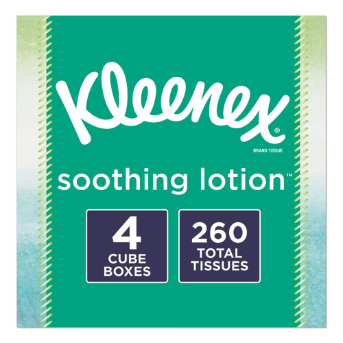 LOTION FACIAL TISSUE, 2-PLY, WHITE, 65 SHEETS/BOX, 4 BOXES/PACK