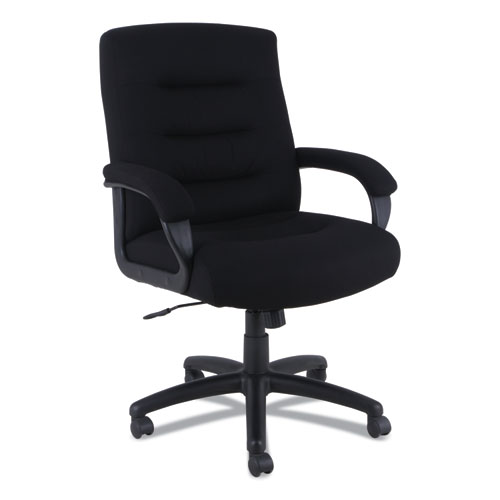 ALERA KESSON SERIES MID-BACK OFFICE CHAIR, SUPPORTS UP TO 300 LBS., BLACK SEAT/BLACK BACK, BLACK BASE