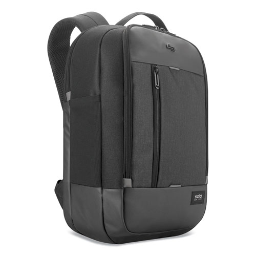 Image of Solo Magnitude Backpack, Fits Devices Up To 17.3", Polyester, 12.5 X 6 X 18.5, Black Herringbone