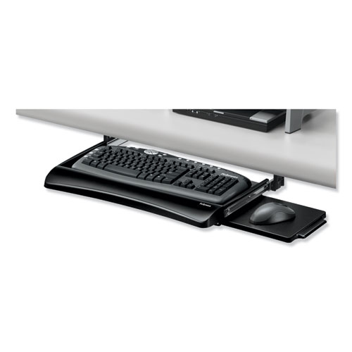 Image of Office Suites Underdesk Keyboard Drawer, 20.13w x 7.75d, Black