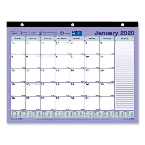 Monthly Desk Pad Calendar 11 X 8 1 2 2020