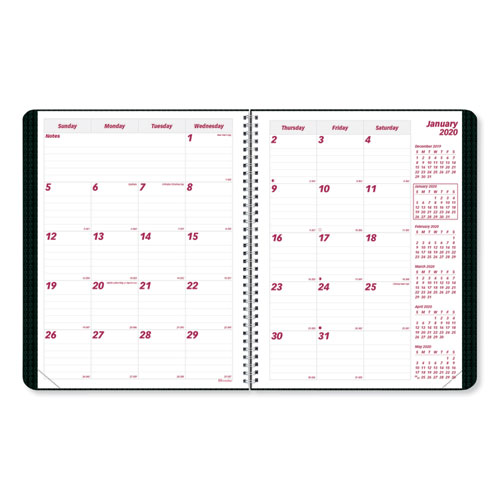 DuraFlex 14-Month Planner, 11 x 8.5, Black, 2021