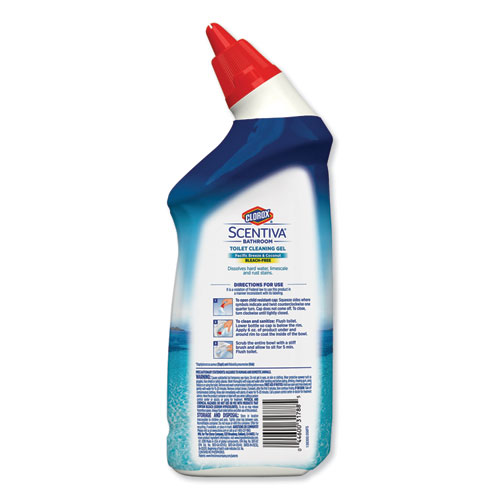 Scentiva Manual Toilet Bowl Cleaner, Pacific Breeze and Coconut, 24 oz Bottle, 6/Carton