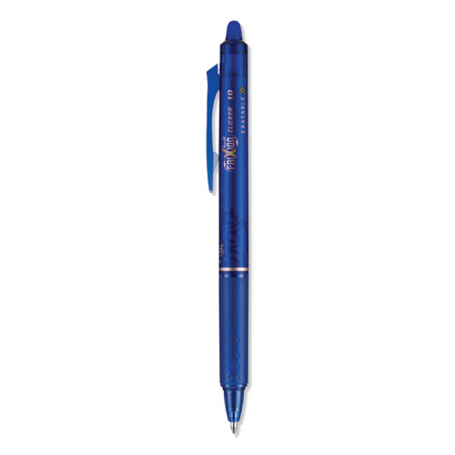 FriXion Clicker Erasable Gel Pen, Retractable, Bold 1 mm, Blue Ink, Blue Barrel, Dozen