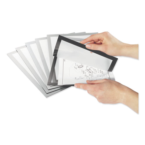 Image of DURAFRAME Magnetic Plus Sign Holder, 8.5 x 11, Silver Frame, 2/Pack