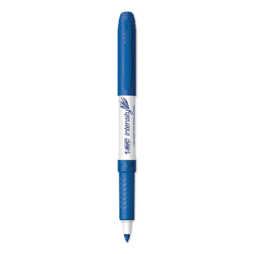 Image of Bic® Intensity Low Odor Fine Point Dry Erase Marker, Fine Bullet Tip, Blue, Dozen