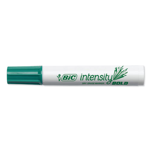 Intensity Bold Tank-Style Dry Erase Marker, Broad Chisel Tip, Green, Dozen