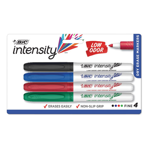 Low-Odor Dry-Erase Marker, Extra-Fine Bullet Tip, Assorted Colors, 4/Pack -  Office Source 360