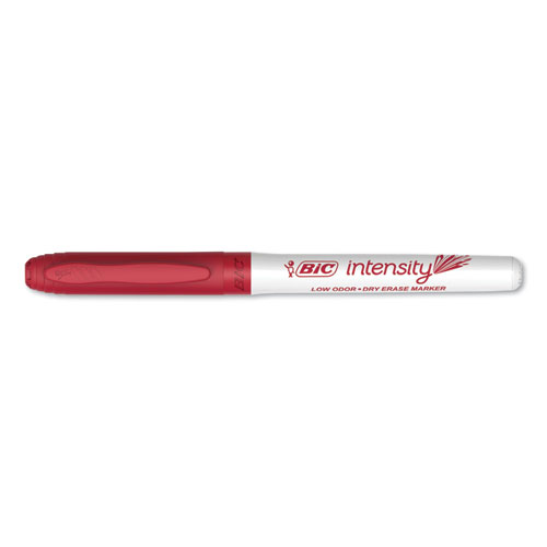 Image of Intensity Low Odor Fine Point Dry Erase Marker, Fine Bullet Tip, Red, Dozen