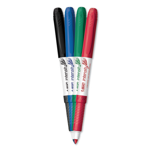 Intensity Low Odor Dry Erase Marker, Fine Bullet Tip, Assorted Colors, 4/Set