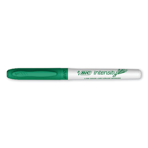 Image of Bic® Intensity Low Odor Fine Point Dry Erase Marker, Fine Bullet Tip, Green, Dozen