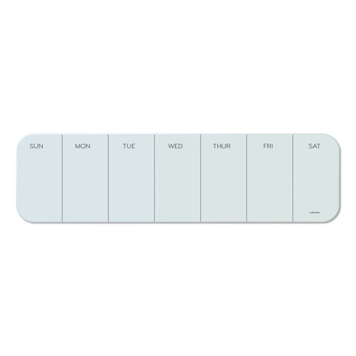 U Brands Cubicle Glass Dry Erase Board, 12 x 12, White Surface