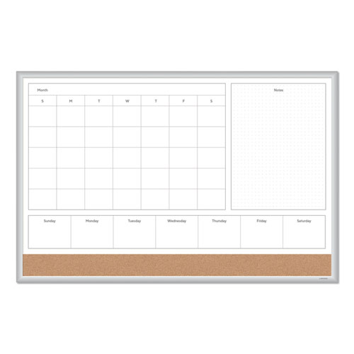 4N1 MAGNETIC DRY ERASE COMBO BOARD, 36 X 24, WHITE/NATURAL