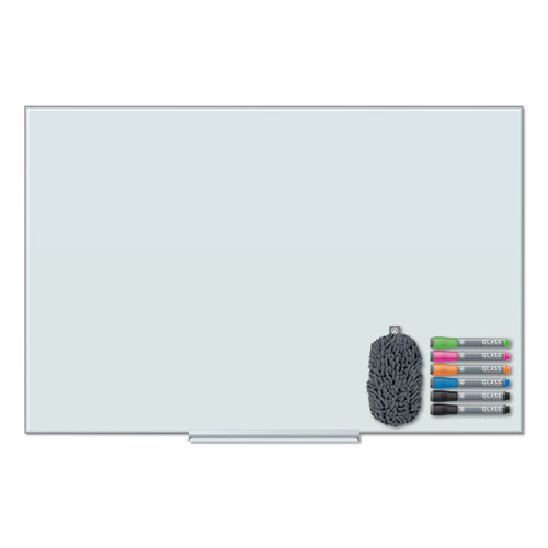 Image of U Brands Floating Glass Dry Erase Board, 35 X 23, White