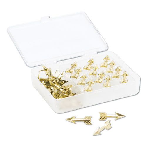 FASHION PUSH PINS, STEEL, GOLD, 3/8", 36/PACK