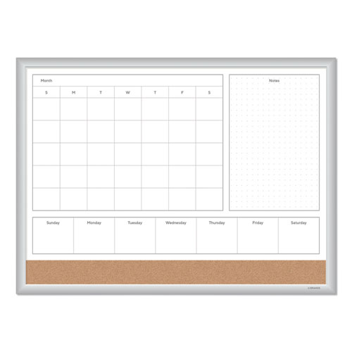 4N1 MAGNETIC DRY ERASE COMBO BOARD, 24 X 18, WHITE/NATURAL