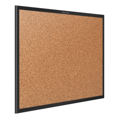 Image of Quartet® Classic Series Cork Bulletin Board, 48 X 36, Tan Surface, Black Aluminum Frame