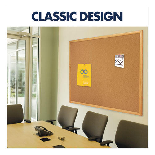 Image of Classic Series Cork Bulletin Board, 96 x 48, Natural Surface, Oak Fiberboard Frame