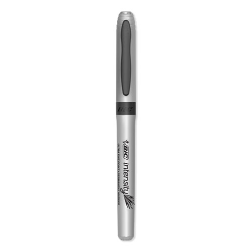 Image of Bic® Intensity Ultra Fine Tip Permanent Marker, Ultra-Fine Needle Tip, Tuxedo Black, Dozen